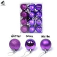thumbnail image 3 of PULLIMORE 24 Pcs Mini Christmas Ball Ornaments Baubles Xmas Tree Hanging Decorations (Purple, 3cm), 3 of 8