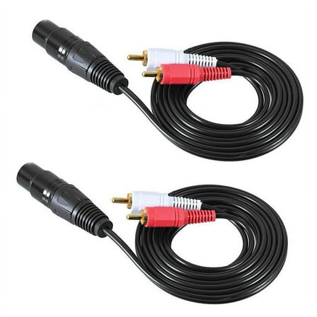 2X 1.5M/ 5Ft Stereo Audio Splitter Patch Y Cable Cord 1 XLR Female to 2 Male Plug
