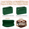thumbnail image 4 of Uxcell Purse Organizer Insert Felt Organizer Bags with Snap Dark Green, 4 of 7
