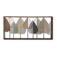 thumbnail image 1 of Deco 79 Natural Rectangular Iron and Wood Stylized Leaf Wall Decor, 47”L x 3”W x 22”H, Multi-Colored, 1 of 1