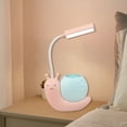 thumbnail image 1 of Byikun Lampe de Bureau LED en Forme d'Escargot pour Enfants avec Porte-Stylo – Protection des Yeux, Cou Réglable à 360°, Chargement USB pour Étudiants – Design Compact et Portable en Jaune, Bleu Ou Rose, 1 of 6