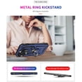 thumbnail image 4 of TJS Phone Case for Apple iPhone 14 Pro Max, Impact Resistant Metal Ring Magnetic Support Kickstand Drop Protector Cover for iPhone 14 Pro Max (Purple), 4 of 5