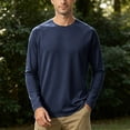thumbnail image 2 of GEWSEY Men's Long Sleeve Shirts UPF 50+ UV Sun Protection Athletic Shirts for Hiking Running Workout Rash Guard (Navy, 3XL), 2 of 5