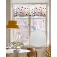 thumbnail image 4 of Faux Linen Valances for Windows Colorful Poppy Watercolor Floral Curtains Valance Light Filtering Rod Pocket Small Window Treatment for Kitchen Living Room Bedroom 42x18In, 4 of 6