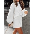 thumbnail image 6 of Long Sleeve Women Fall Winter 2 Pieces Skirt Sets Casual Sweater Pullover and Skirt, 6 of 6