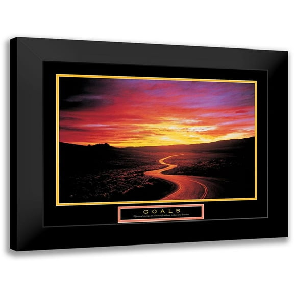 Unknown 14x11 Black Modern Framed Museum Art Print Titled - Road Sunset