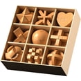 thumbnail image 1 of Juego de cerraduras de madera de haya, cerraduras educativas para niños, cerraduras para adultos, bloques de construcción creativos para desbloquear, 1 of 1