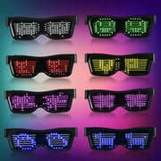 Walbest LED Glasses, Bluetooth APP Connected LED Display Smart Glasses (Editable Text) USB Rechargeable DIY Funky Eyeglasses for Party Club DJ Halloween Christmas