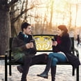 thumbnail image 6 of Ktaxon Outdoor Bench, Metal Patio Leisure Bench with Butterfly Backrest, 2-Person Mix-Color Weatherproof Bench for Porch, Backyard, Poolside, Entryway (Black & Yellow), 6 of 11
