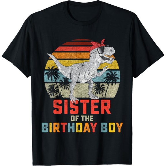 Sister Dinosaur of the Birthday Boy Family Party T-Shirt