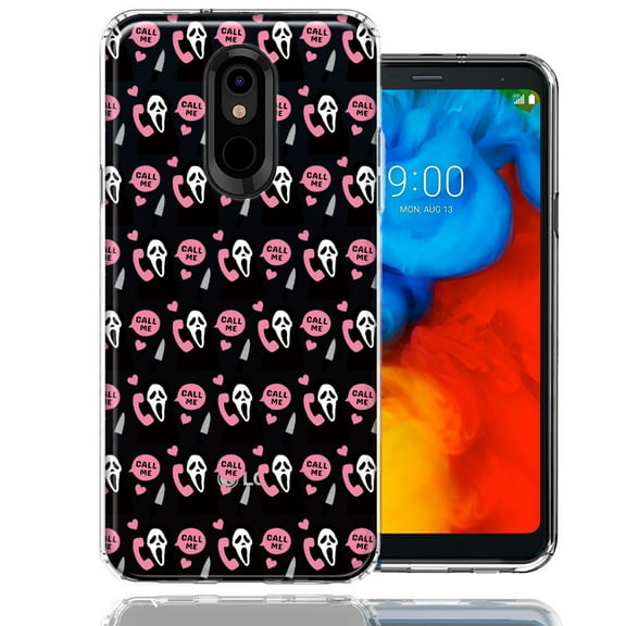 MUNDAZE LG Aristo 4/Escape PLUS/Tribute Royal Pink Horror Valentine Character Ghostface Boyfriend Call Me Hearts Double Layer Phone Case Cover