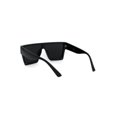 thumbnail image 4 of Star Stud Trim Robotic Shield Flat Top Plastic Sunglasses All Black, 4 of 4