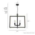 thumbnail image 6 of Hunter - Woodburn 4-light Noble Bronze, Extra Large Pendant Light, Dimmable, Modern Style, Rectangle Shaped, for Bedrooms, Dining, Living Rooms - 19808, 6 of 7