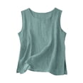 thumbnail image 4 of Otntypg Cotton Linen Tank Tops for Womens Lightweight Comfy Lounge Wear Casual Summer Sleeveless Crewneck Blouse Loose Fit Gauze Shirts Bronze S, 4 of 5