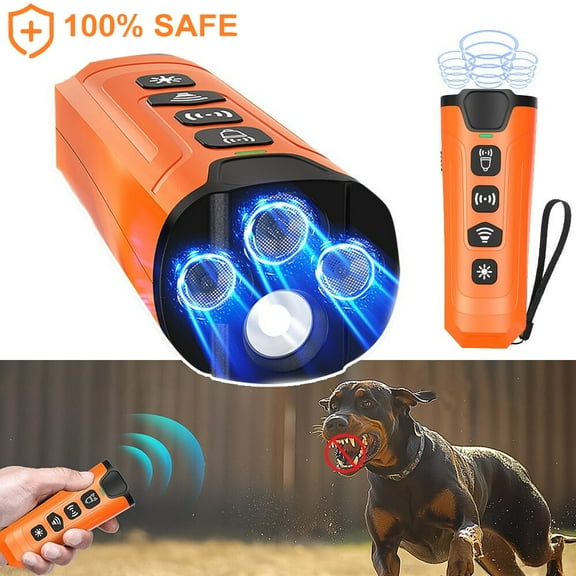 ASTRAEA Dog Bark Deterrent Device, Rechargeable Ultrasonic Anti-Barking Devices Up to 50FT Range, Safe Bark Control for Dogs Training - Indoor Outdoor (Orange)