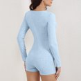 thumbnail image 4 of Ensemble de Pyjama Bodycon pour Femmes Printemps Aguichant Col en V Manches Courtes Combishort, 4 of 4