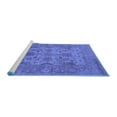 thumbnail image 2 of Ahgly Company Machine Washable Indoor Square Oriental Blue Industrial Area Rugs, 7' Square, 2 of 4