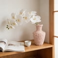 thumbnail image 4 of Wicker Pattern Plastic Vase, Decorative Flower Container for Dry & Fresh Flowers, Home Decor, 4 of 6
