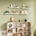thumbnail image 4 of Floating Shelves Set of 3, Picture Ledge Shelf, 24 inch Floating Shelves for Wall, White Floating Shelves with Lip for Living Room,Bedroom,Bookshelf, Nursery, 4 of 15