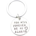 thumbnail image 1 of Carved Necklace Keychain Classic You Will Forever Be My Always Letters Printed Round Metal Tag Pendant Necklace Keychain, 1 of 2