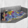 thumbnail image 5 of Geometric Soft Flannel Fleece Throw Blanket, Memphis Style Repetitive Pattern of Shapes in Modern Abstract Tones, Cozy Plush for Indoor and Outdoor Use, 50" x 70", Blue and Multicolor, by Ambesonne, 5 of 5