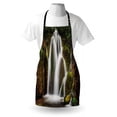 thumbnail image 3 of Waterfall Apron Epic Waterfall down the Cliffs Deep in Forest Natural Wonders Cascade Picture, Unisex Kitchen Bib Apron with Adjustable Neck for Cooking Baking Gardening, White Green, by Ambesonne, 3 of 3