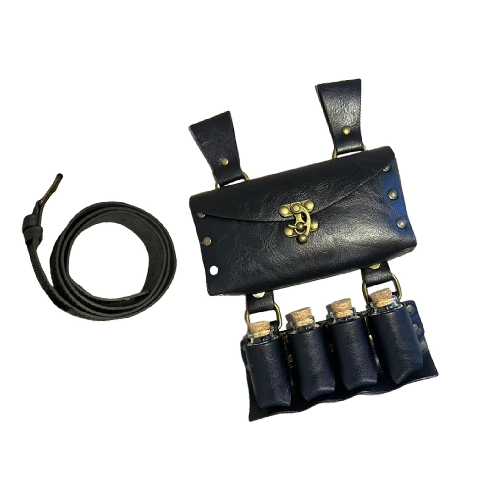 Segolike Belt Pouch Waist Bag Fanny Pack Medieval Belt Bag for Casual Cosplay black