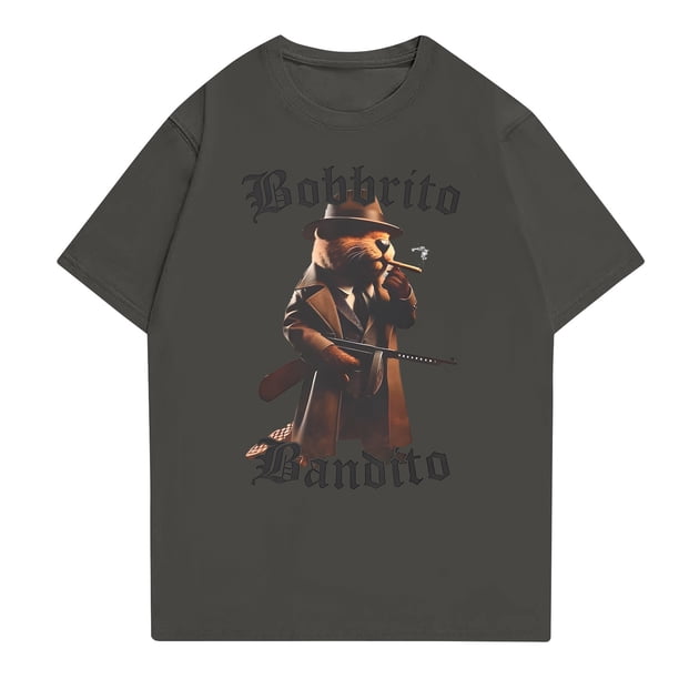 TRALALERO TRALALA Italian Brainrot Tralalero Tralala Animals T-Shirt,AI Italian Animals Bobritto Bandito Printed Short Sleeve Tops,Lightweight Casual Blouse for Summer & Funny Shirt(Dark Gray,XXL)