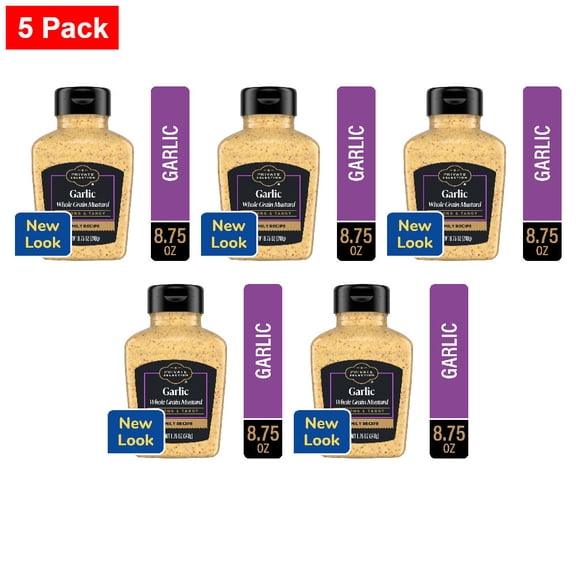 Private Selection Garlic Whole Grain Mustard 8.75 oz - 5 Pack