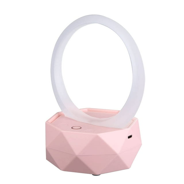 Luz de noche infantil, lámpara de noche, lámpara recargable para guardería con altavoz Bluetooth, lámpara infantil de 3 colores, control táctil para el hogar (nueva, rosa)