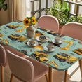 thumbnail image 3 of Construction Truck Table Cloths for 6 Foot Rectangle Tables, Cartoon Grips and Bulldozers Green Patio Waterproof Elastic Fitted Tablecloths, Washable Rectangular Table Cover for Camping, 3 of 8