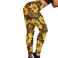 thumbnail image 4 of DISNIMO Sunflower Printed High Waisted Leggings for Women, Stretch Yoga Pants Leggings Tummy Control, Breathable Workout Leggings for Yoga Gym, Yellow, M, 4 of 6