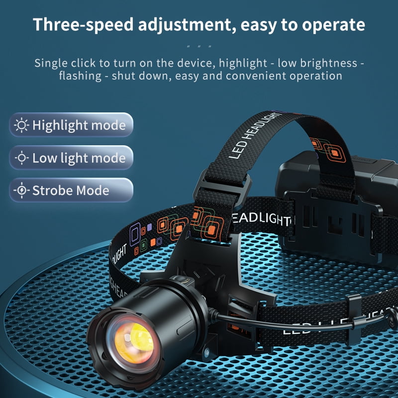 SKYFIRE Motion Sensor Headlamp 90° Adjustable 3 Lighting Modes 800M Range Lightweight for Cycling Outdoor Patrol