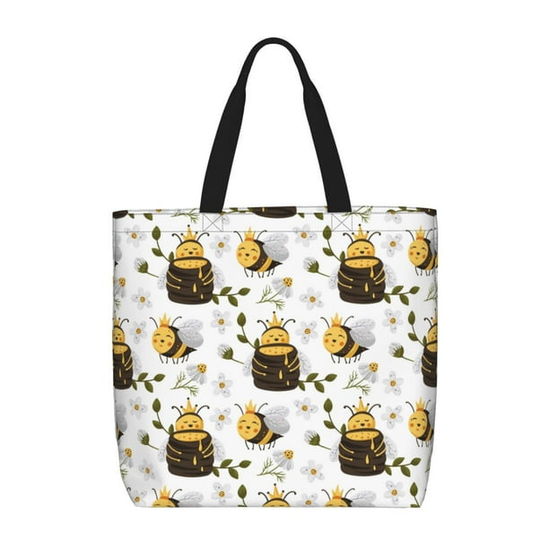 Balery Honey Bee Insect Bolsa de Mano para Mujeres con Cremallera, Bolsa de Gimnasio con Compartimentos, Bolsa para Laptop, Bolsa para Trabajo