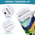 thumbnail image 3 of Yayeee 40oz Stainless Steel Tumbler with Straw and Handle Double-Wall Insulated Travel Water Bottle, Art Field, 3 of 8
