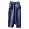 thumbnail image 4 of Pants for Women Pants Set Two Piece Casual Casual Wear Women Elastic And Tracksuit Elastic Waist Teen Girls for Size 12 Star Cool Outfits Work Work Trousers Dark Blue XL, 4 of 6