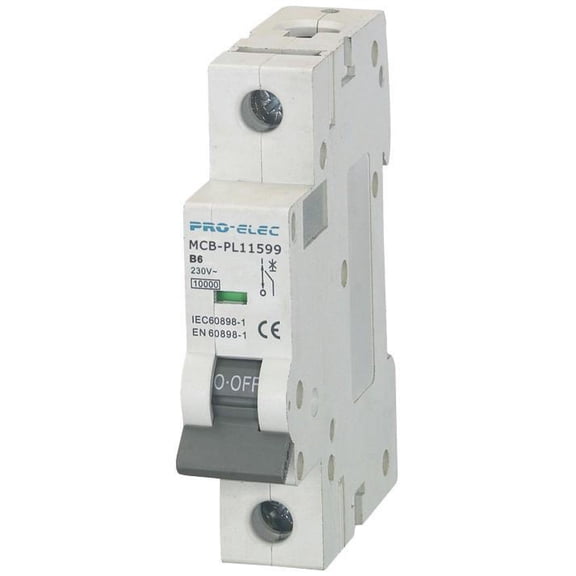 PRO ELEC - 6A Single Pole Type B MCB, 10kA