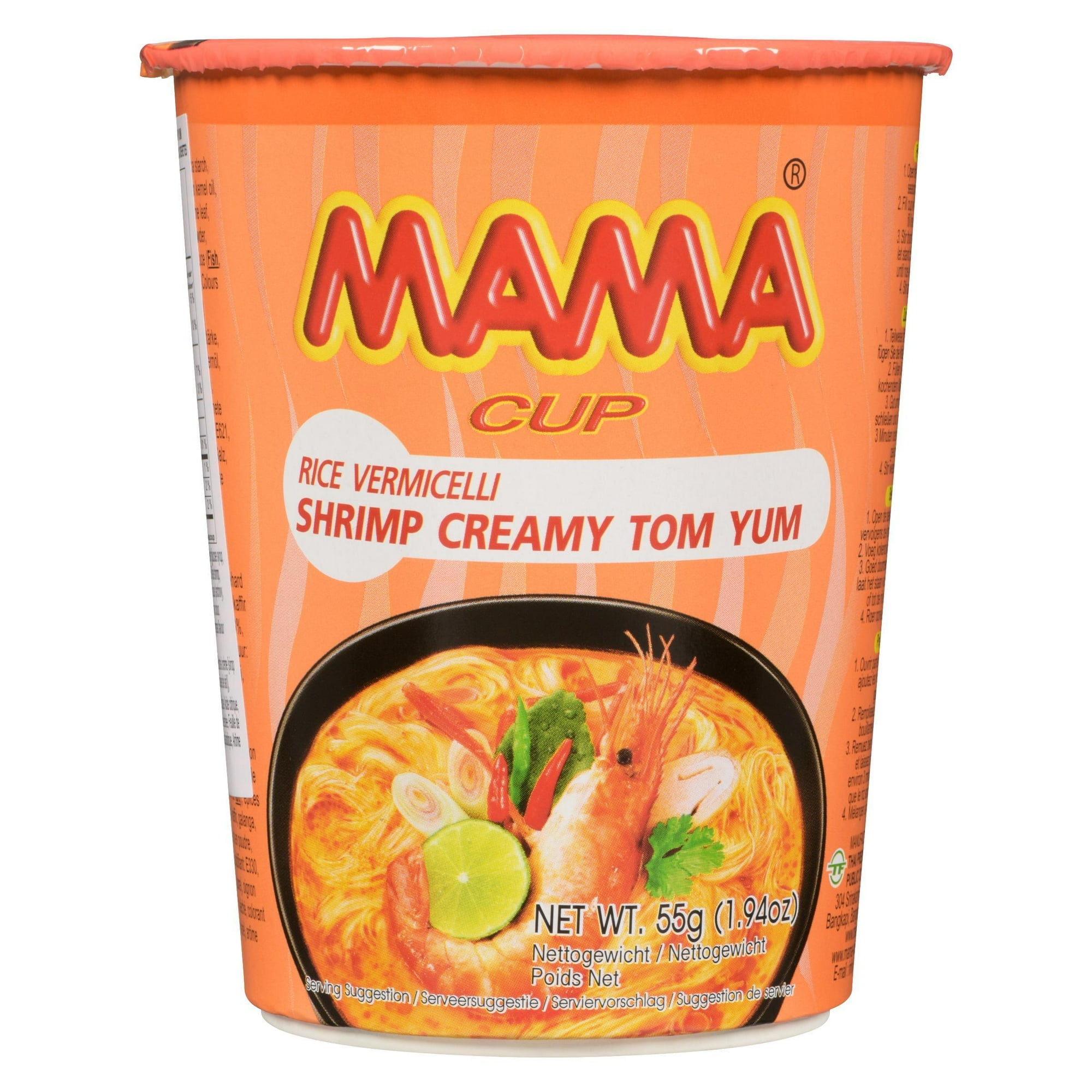 Tasse de vermicelles de riz crémeux Tom Yum