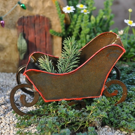 Miniature Sleigh - Miniature Sleigh for Miniature Garden, Fairy Garden