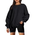 thumbnail image 1 of AMERTEER T-shirts Sweat-Shirts Oversize pour les Femmes Sweat à Capuche en Molleton Pull Col Rond Vêtements Confortables Automne Hiver Mode 2023, 1 of 5