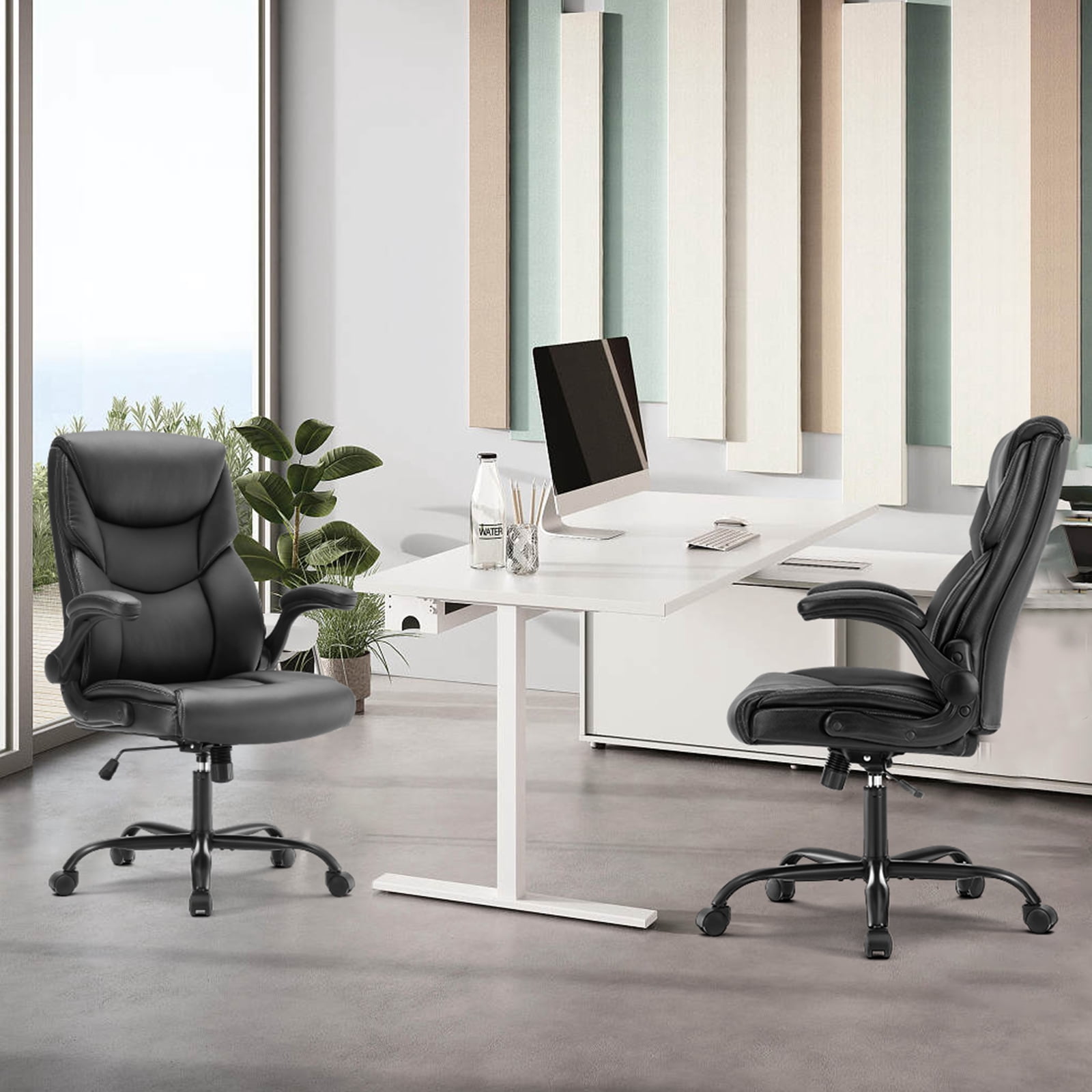 CONCETTA Executive Ergonomic Office Chair – High Back PU Leather, Adjustable, Soft Cushion, Swivel & Rolling Wheels,Black