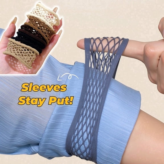 6Pcs Black Adjustable Non Slip Sleeve Garters, Elastic Shirt Cuff Tightener For Suit Quick Fastening