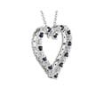 thumbnail image 2 of 2.00 Ct Round Cut Blue Sapphire Gemstone Natural Diamond Stunning Heart Shaped Necklace for Women Solid 18K White Gold With 18 inches Chain, 2 of 7