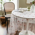 thumbnail image 4 of Floral Lace Tablecloth Round, Lace Fabric Table Cloth for Round Tables, Wrinkle Resistant Tablecloth, Patterned Scalloped Tablecloth, 4 of 6