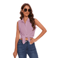 thumbnail image 3 of SPRING SEAON Women’s Sleeveless Blouse V Neck Button Down Chiffon Shirt for Women Casual Loose Fit Work Tops with Collar for Office or Daily Wear, 3 of 11