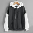 thumbnail image 4 of Color Block Hoodies for Women 2025 Fall Winter Long Sleeve Hoodie with Pockets Hooded Sweatshirt Pullover Tops, 4 of 7
