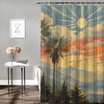 thumbnail image 2 of Orinice Palm Trees Clouds Mountain Range Bathroom Decor Set with Hooks Multi-Size Colorful Luxurious Graphic Print Polyester Fabric Fashion Shower Curtain 60x72, 2 of 7