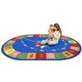thumbnail image 2 of Joy Carpets Kid Essentials Alphabet Pinwheel 10'9" x 13'2" Oval Area Rug in Color Multi, 2 of 2