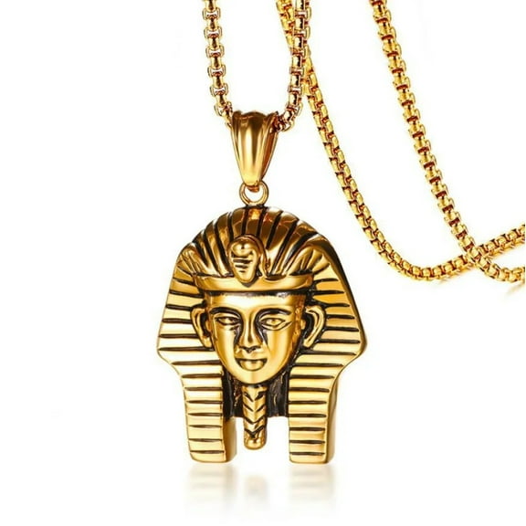 New exquisite fashionable 14K Yellow Gold necklace Egyptian pharaoh Sphinx pendant for men and women jewelry accessories gifts