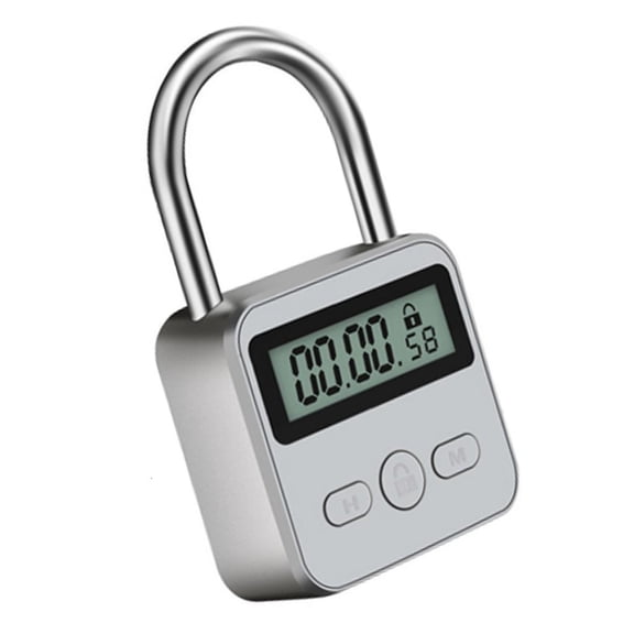 Electronic Timer Padlock Metal Body Time Lock With Adjustable 1 Min To 99 Hours